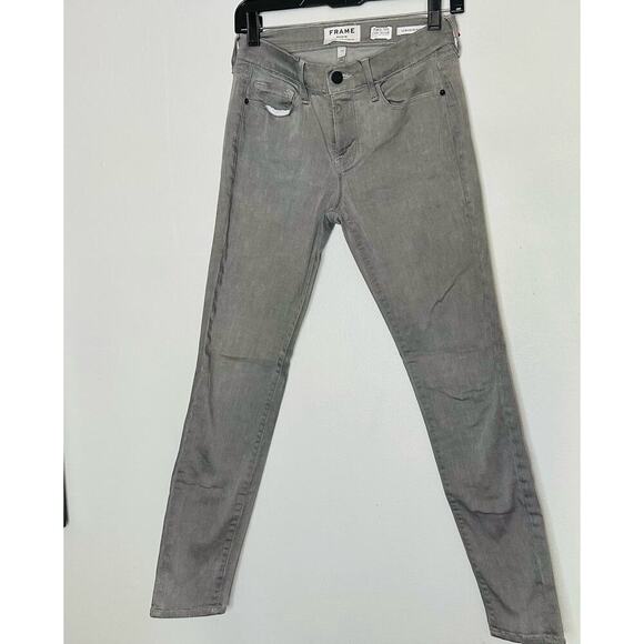 FRAME Women's Gray Denim Jeans Le Skinny de Jeanne Cuffed Skinny Jeans Size 27 - Picture 1 of 11